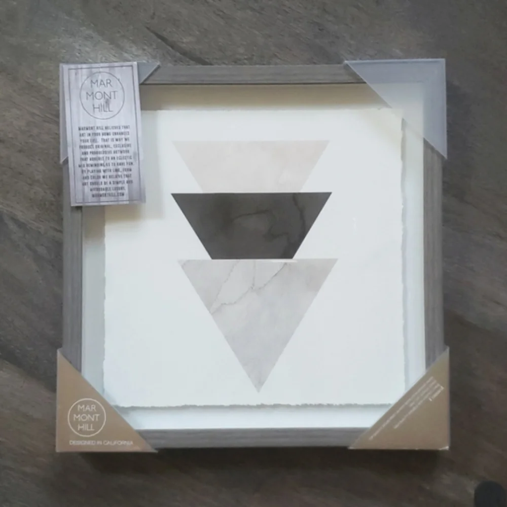 Marmont Hill Triangle Stack Framed Wall Art NWT